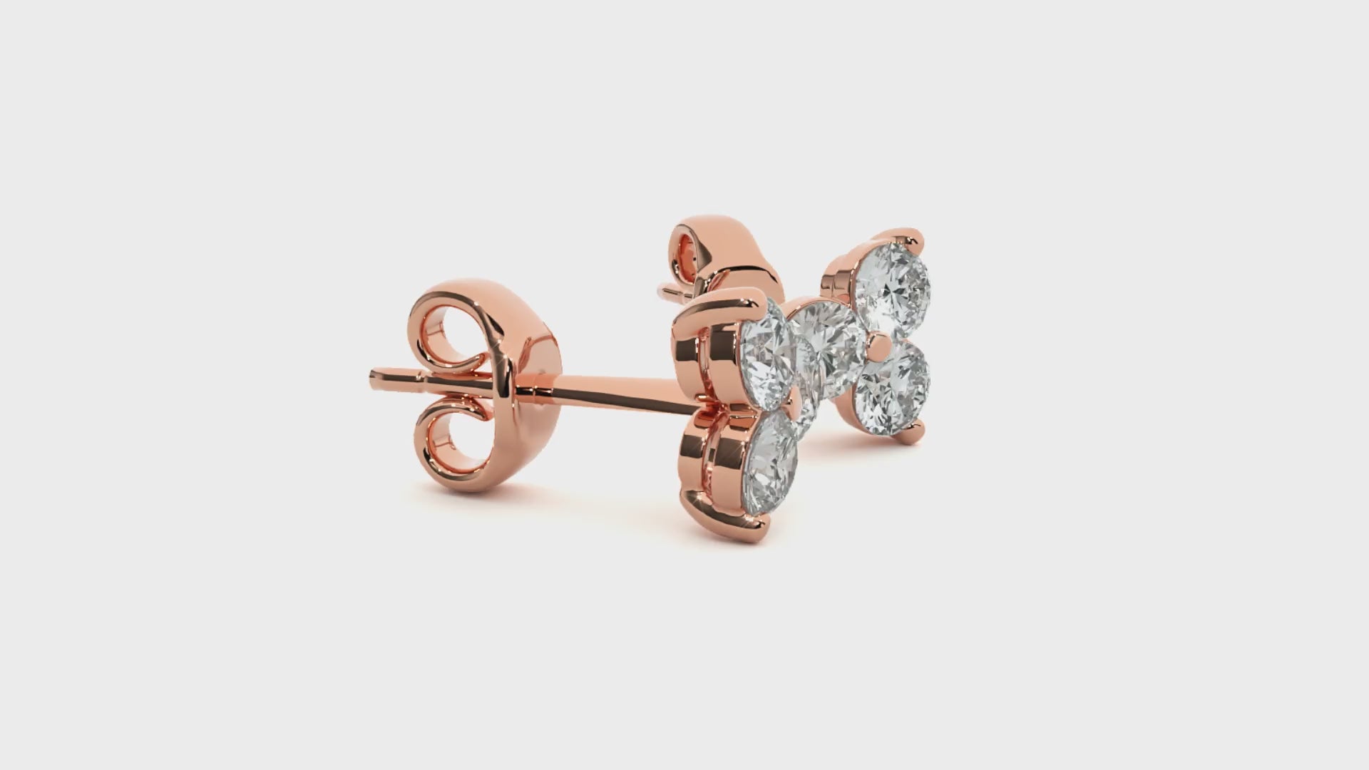 0.44 Carat HI Color VS1 Clarity Diamond Studded Natural Diamond Studs Earrings.